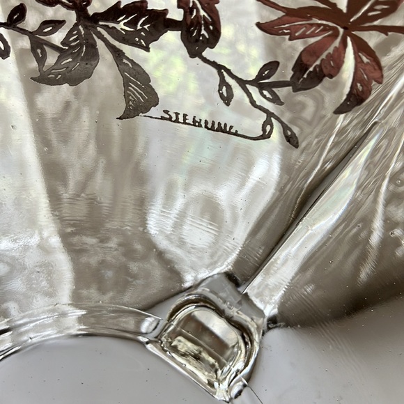 Sterling Floral Gilded Crystal Footed Bowl (creamer & sugar listed separately) - Picture 3 of 8